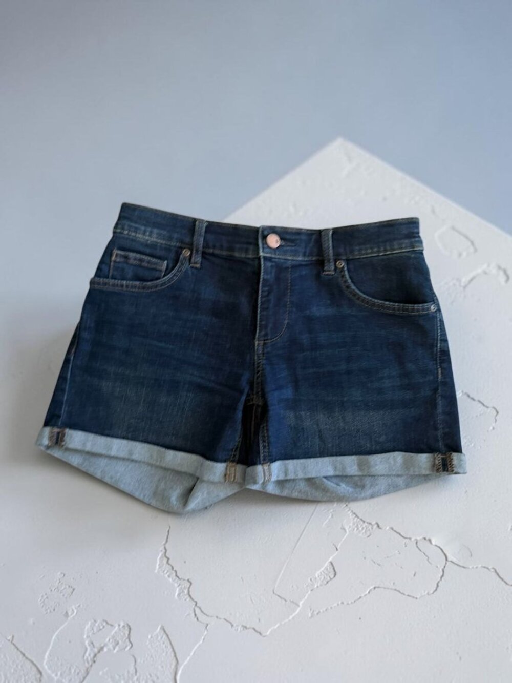 NY & CO Dark Wash Denim Shorts Size 0 Womens